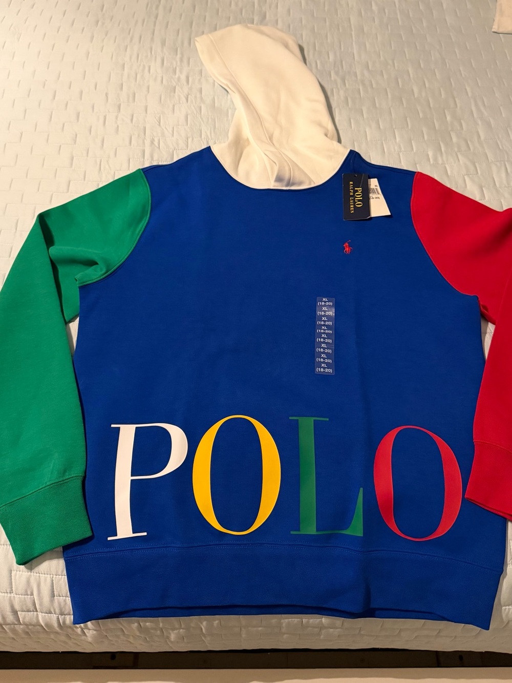 Polo by Ralph Lauren Kids Multicolor Colorblock Hoodie - Blue, Green, Red, White